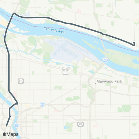 C-TRAN Fishers Landing Express map