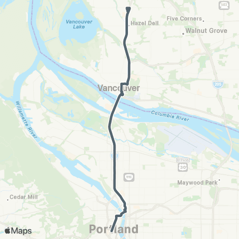 C-TRAN I-5 Express map