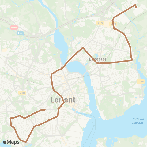 IZILO Navette Fonderie de Bretagne / Lorient Merville - Lanester - Fonderie de Bretagne map
