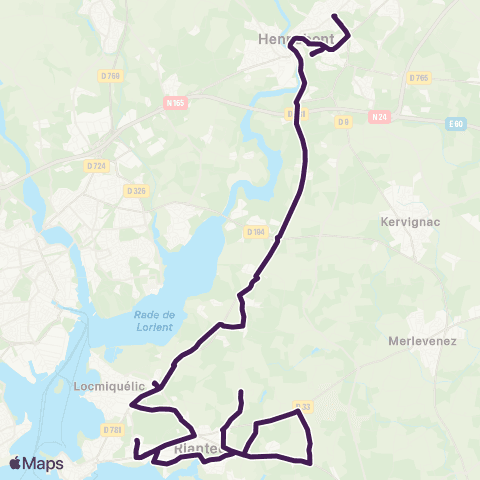 CTRL Scolaires Riantec Saint Diel - Hennebont Lycées map