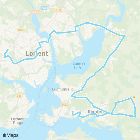 CTRL Scolaires Riantec la Croizetière - Lorient Uni - Lorient St-Jo / la Paix map