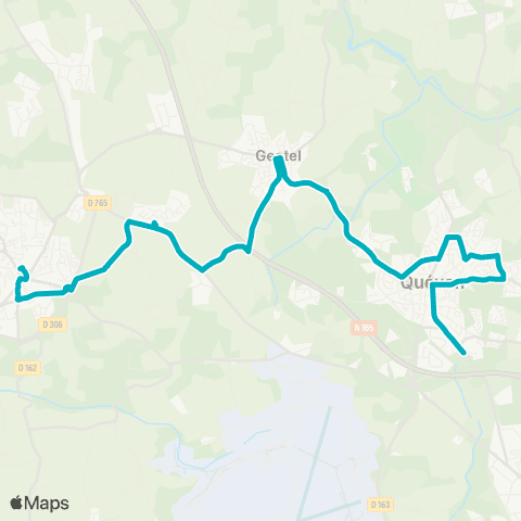 CTRL Scolaires Queven Clairière - Gestel Mairie - Guidel Collège St-Jean map