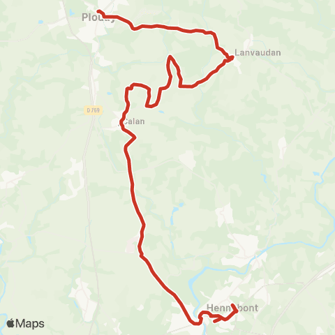CTRL Scolaires Plouay Gare rout. - Lanvaudan - Calan - Hennebont Lycées map