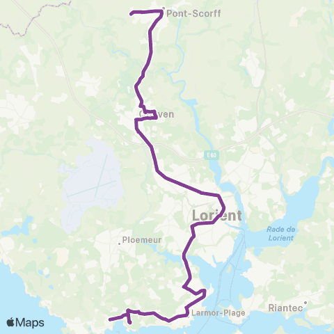 IZILO Pont-Scorff Ty Nehué / Guidel Z.A Pen Mané - Ploemeur Pen Palud map