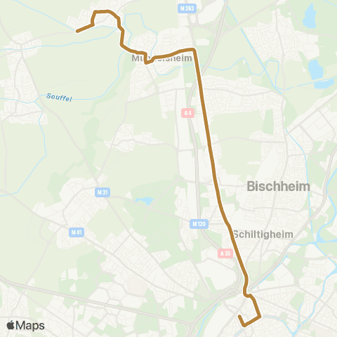 CTS Les Halles - Lampertheim Alisiers map