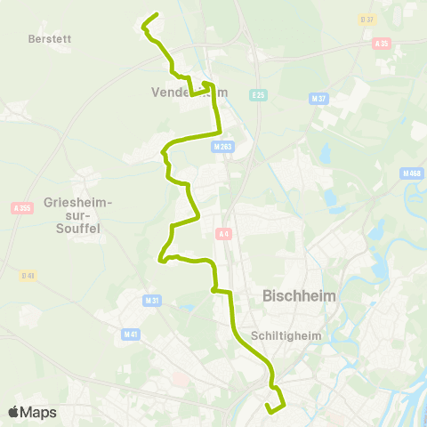 CTS Les Halles - Mundolsheim / Vendenheim / Eckwersheim map