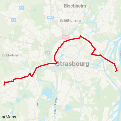 CTS Lingolsheim Gare - Jardin des Deux Rives map