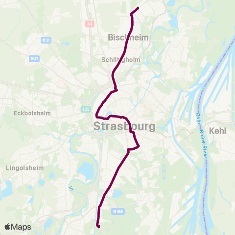 CTS Hoenheim Gare - Campus d'Illkirch map