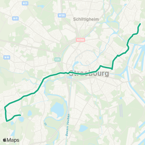 CTS Lingolsheim Alouettes - Robertsau Lamproie map