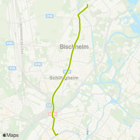 CTS Les Halles - Hoenheim Gare map