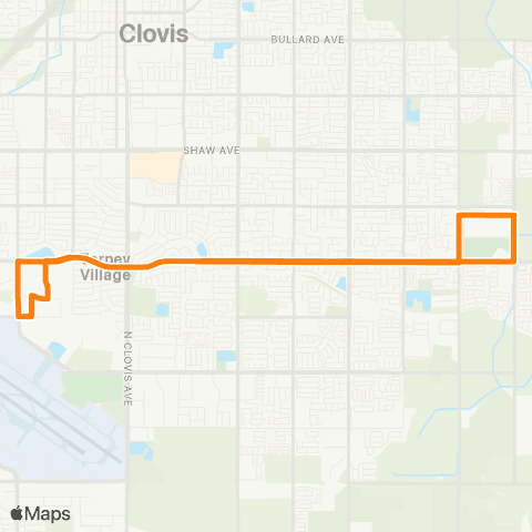 Clovis Transit Stageline Orange (Ashlan) map