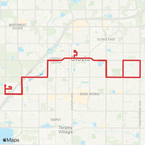 Clovis Transit Stageline Red (Bullard) map