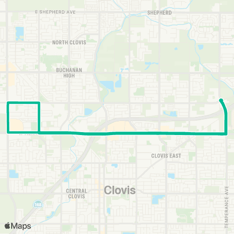 Clovis Transit Stageline Teal (Herndon) map