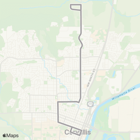 Corvallis Transit System Kings / Chs / Highland / Cvhs map