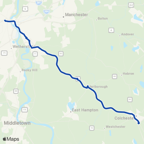 CTTransit Express Glastnbry / Marlbrgh / Colchstr Exp map