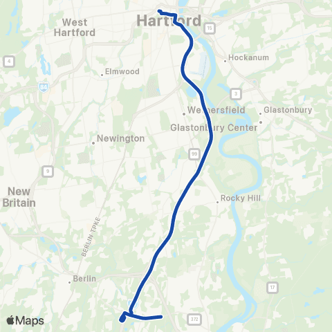 CTTransit Express Cromwell Exp map