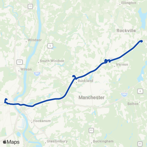 CTTransit Express Buckland / Vernon Exp map