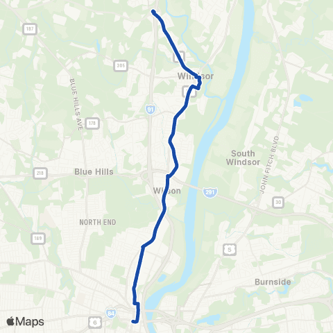 CTTransit Hartford Windsor Ave map