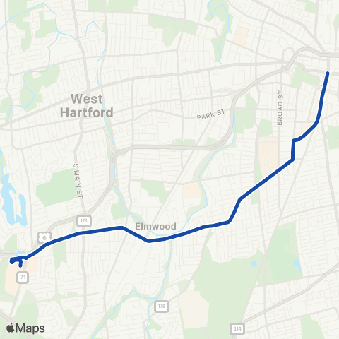 CTTransit Hartford New Britain Ave map
