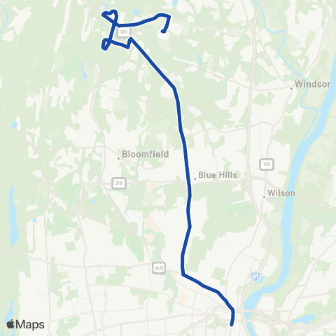 CTTransit Hartford Blue Hills Ave map