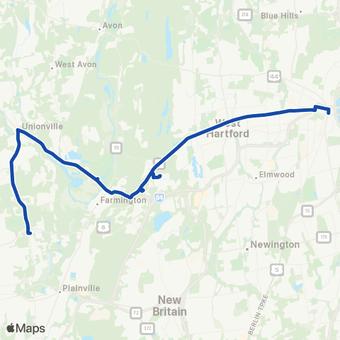CTTransit Hartford Farmington Ave-UConn Health map