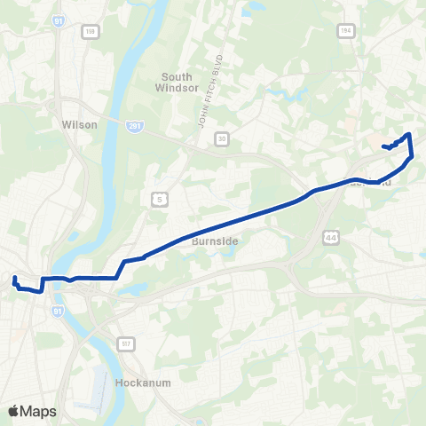 CTTransit Hartford Tolland St map
