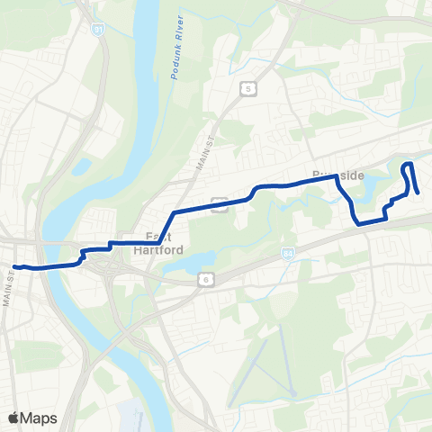 CTTransit Hartford Burnside Ave map