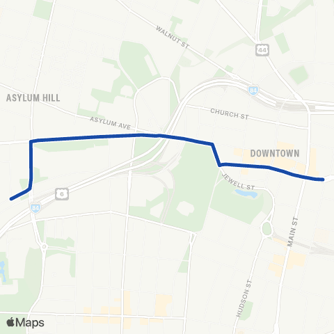 CTTransit Hartford Asylum Hill Connector map