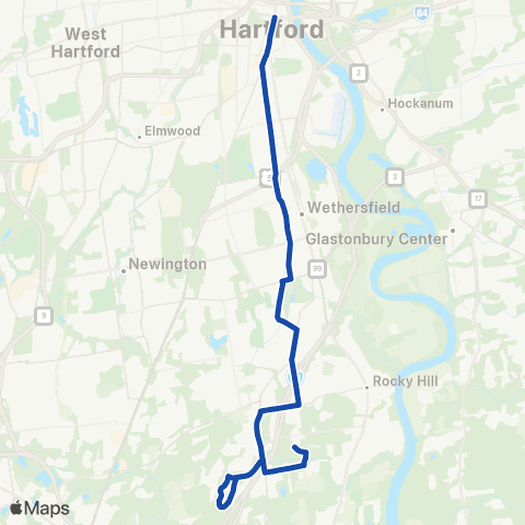 CTTransit Hartford Franklin Ave map