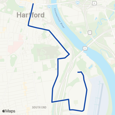 CTTransit Hartford Locust St map