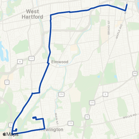 CTTransit Hartford Capitol Ave map