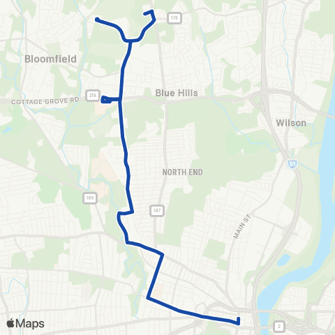 CTTransit Hartford Granby St map