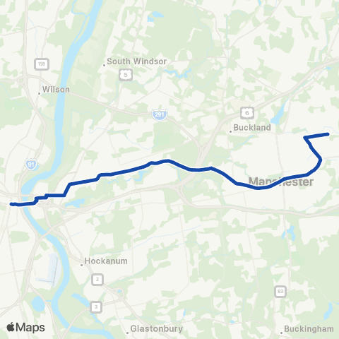 CTTransit Hartford Burnside Ave map