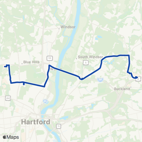 CTTransit Hartford Tower Ave map
