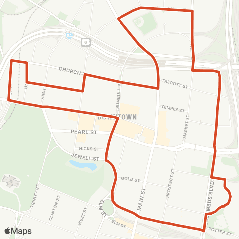 CTTransit Hartford Dash map