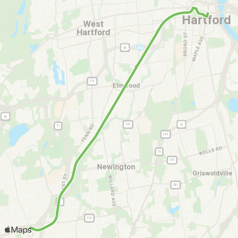CTTransit Hartford Hartford / New Britain map