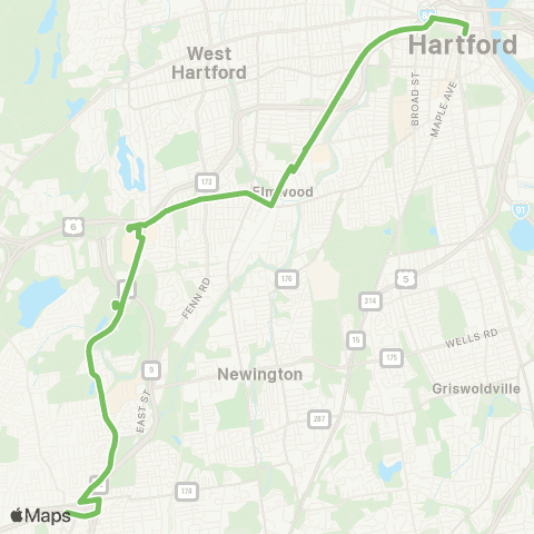 CTTransit Hartford Hartford / Westfarms / New Britain map