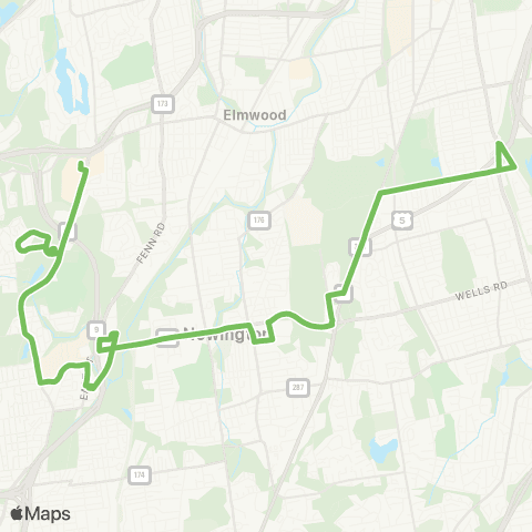 CTTransit Hartford Wethersfield / Westfarms map