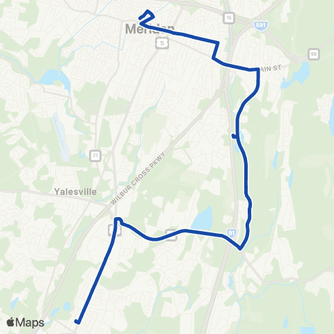 CTTransit Meriden Meriden / Wallingford map