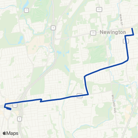 CTTransit New Britain East Main Street map