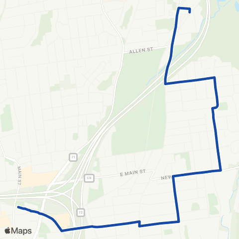 CTTransit New Britain East Street map