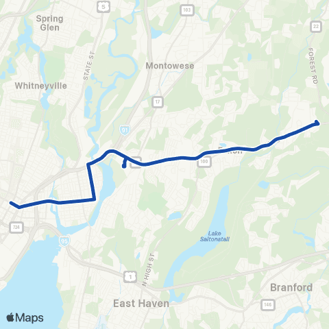 CTTransit New Haven Grand Avenue map