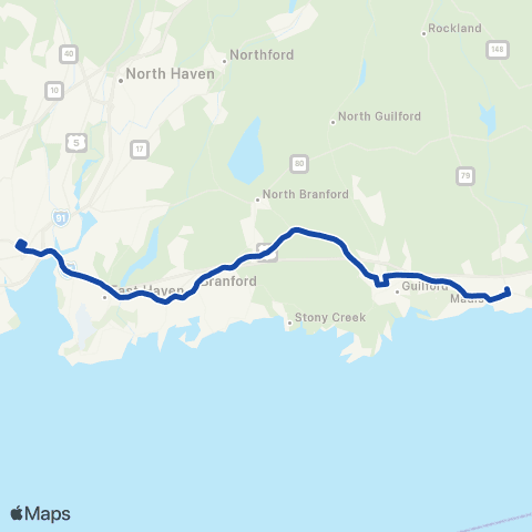 CTTransit New Haven New Haven / Madison map
