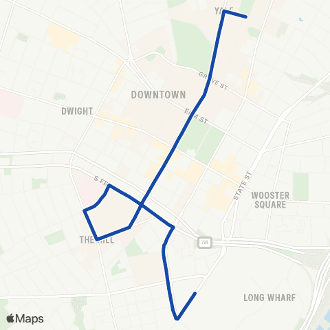 CTTransit New Haven New Haven Connector map