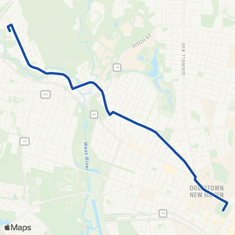 CTTransit New Haven Goffe Street map