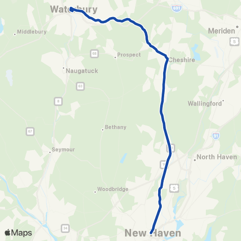 CTTransit New Haven New Haven / Waterbury map