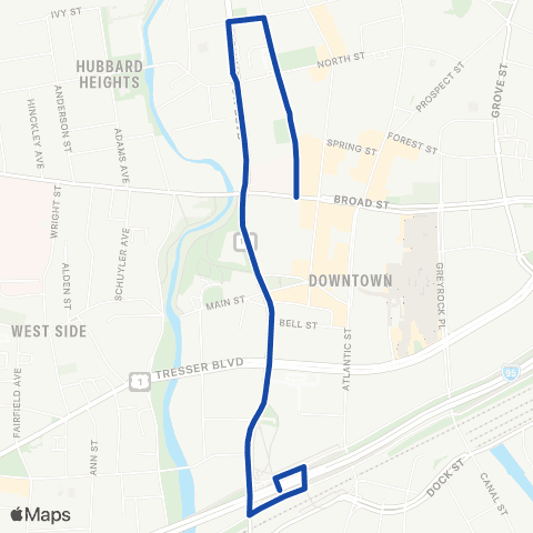 CTTransit Stamford UCONN Stamford map