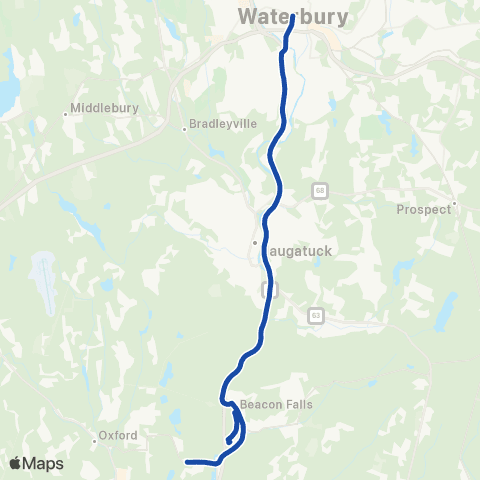 CTTransit Waterbury Waterbury / Beacon Falls map
