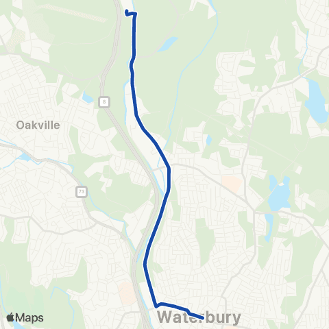 CTTransit Waterbury Thomaston Ave map