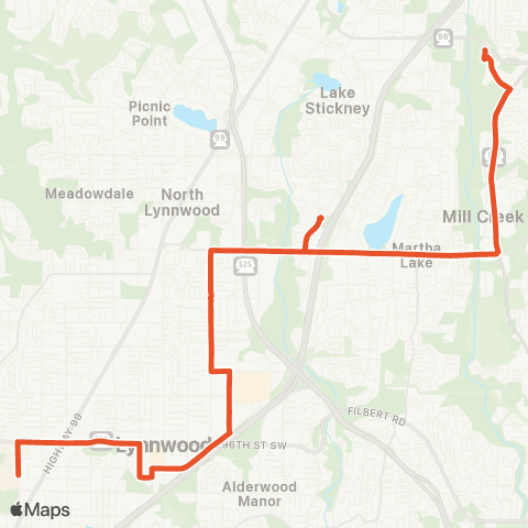 Community Transit Swift | Edmonds Coll - McCollum Park P&R map